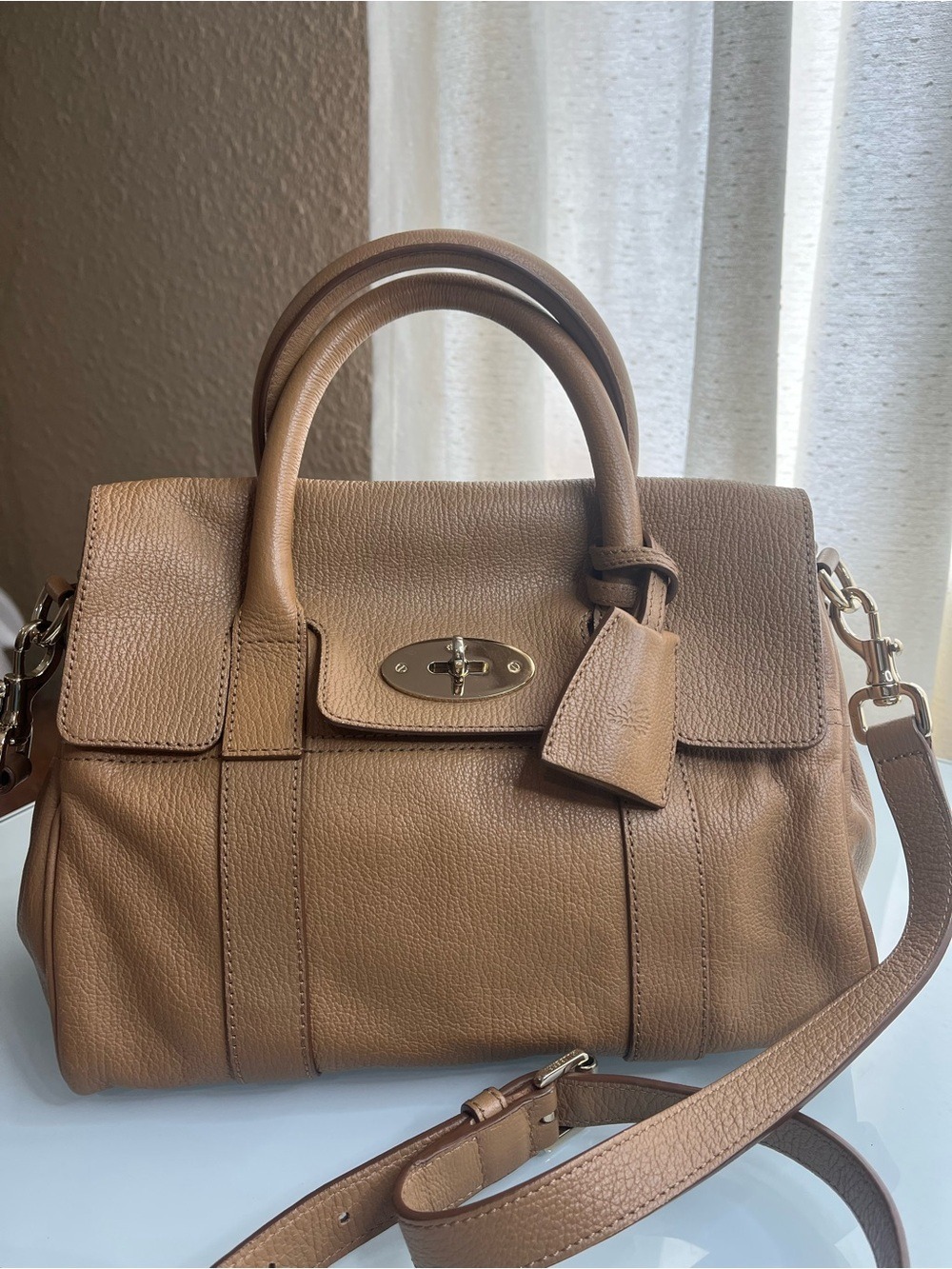 MULBERRY CASHMERE TAUPE SMALL BAYSWATER SATCHEL